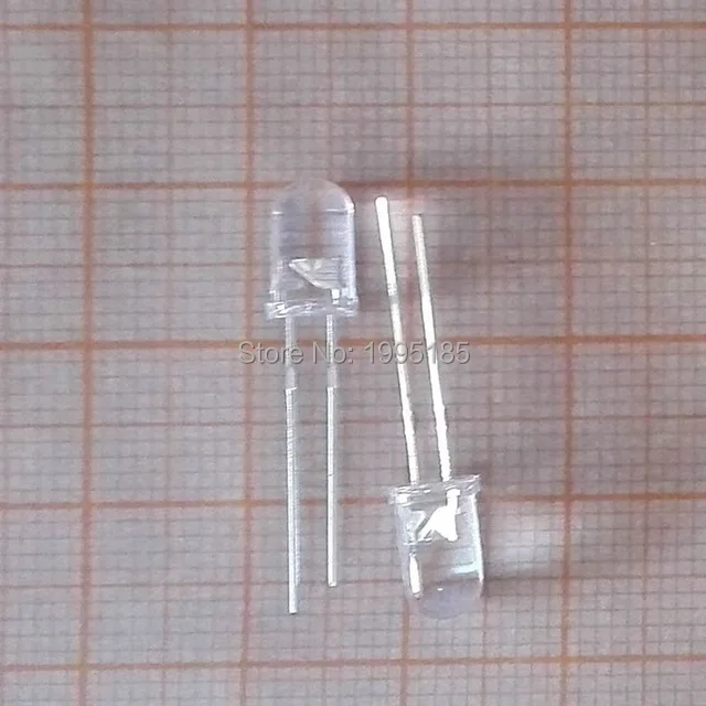 

Free shipping 100pcs 5MM Red LED light emitting diode Transparent Rount LED/ F5mm Red light LED