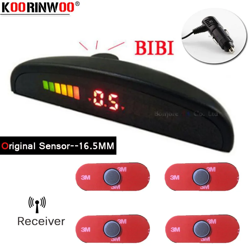 

Koorinwoo Original Sensors 4 Buzzer Wireless Car Parking Sensor Reversing Backup Radar Alert Indicator Probe System Parktonic