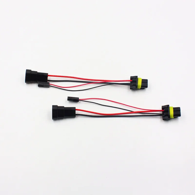 KELIMI 2x 9005 9006 Adapters Wire Harness Connector For HID Bi-Xenon Headlight H/L Retrofit H1 D2s HID Bulbs