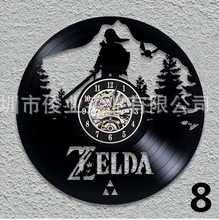 Ретро виниловый диск часы Zelda настенные часы для влюбленных 3D кулон подарок Duvar Saat основные художественные часы duvar saati часы - Цвет: 8