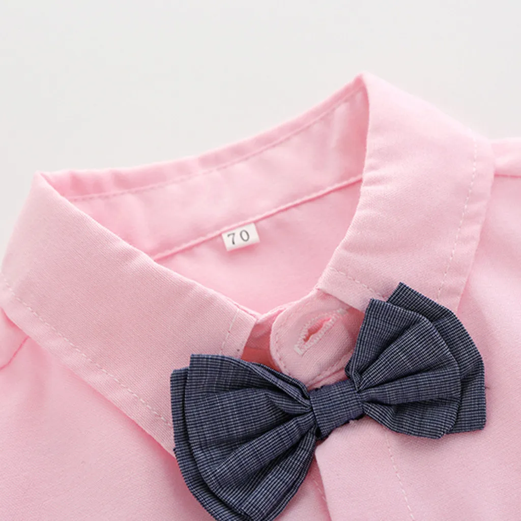 Toddler Baby Boys Gentleman Mandarin Collar Bow Tie T-Shirt Tops+Suspender Shorts Overalls Clothes Outfits Clothing | Детская одежда и