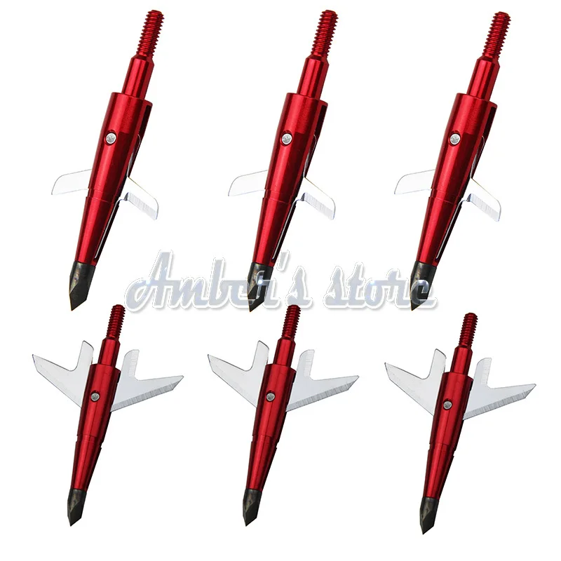 Новинка 6 шт. красные охотничьи стрелы 100 наконечники для стрел grain broadheads