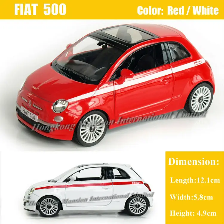 Лицензионная Коллекционная модель автомобиля из сплава и металла 1:36 для Fiat 500