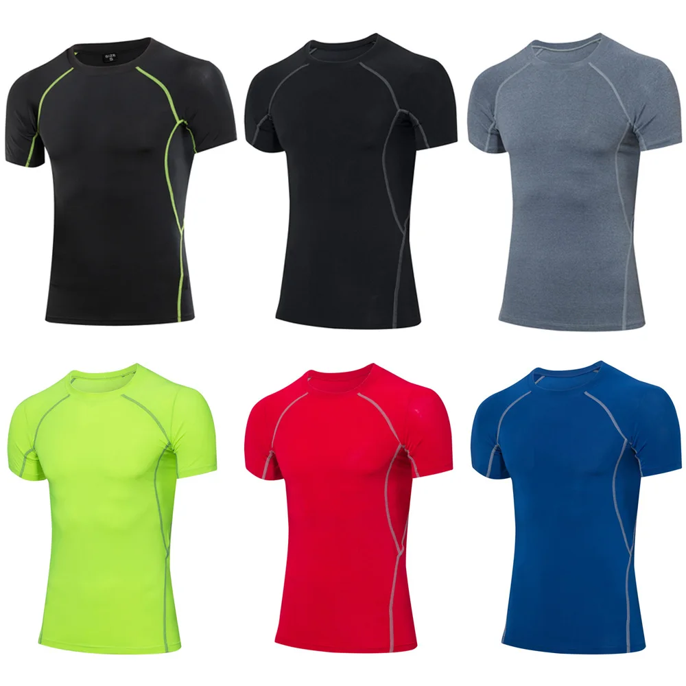 

Men’s Fitness Training Sports Short Sleeve Shirt Quick Dry Athletic Apparel Tops SPSYL0066