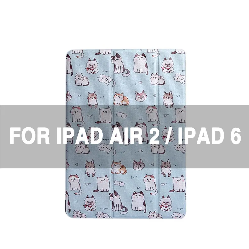 For ipad air 2 Чехол для планшетов для iPad Mini 1 2 34, милый чехол с кошкой и подставкой для iPad Air 1 2, чехол-книжка для любителей кошек, чехлы для сна - Цвет: For ipad air 2