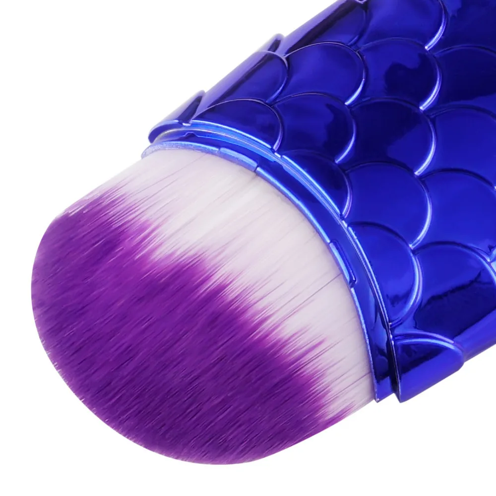 1pc Single Mermaid Foundation Makeup Brush Long Fish Shaped Powder Blusher Contour Cream Cosmetics Tool | Красота и здоровье