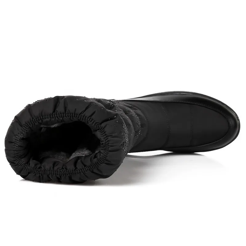 Зимние сапоги на платформе женская зимняя элегантная обувь плоской подошве D075