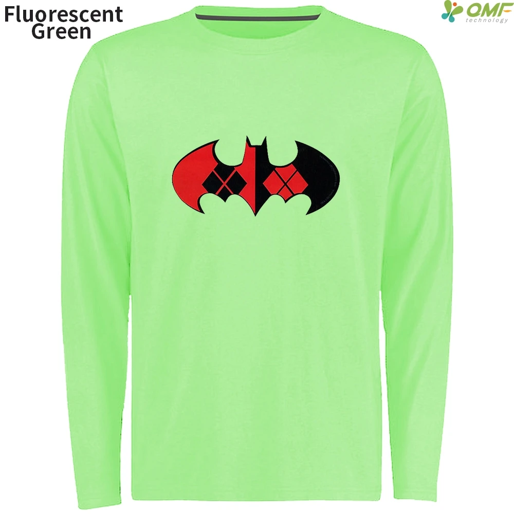 Красный черный Харли Квинн логотип БЭТМЭН печати спортивные футболки с длинными