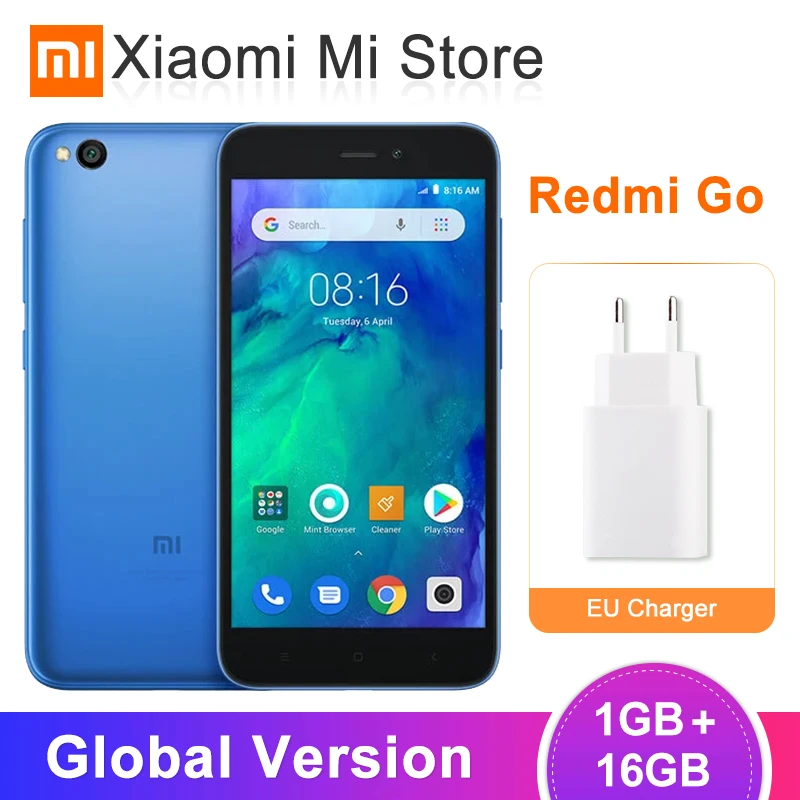 Глобальная версия Xiaomi Redmi Go 1 Гб 16 мобильный телефон четырехъядерный Snapdragon 425 5
