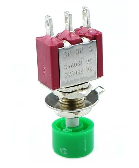 1 шт. AC 2A/250V 5A/120V 3 контактный SPDT Мгновенный кнопочный переключатель NO