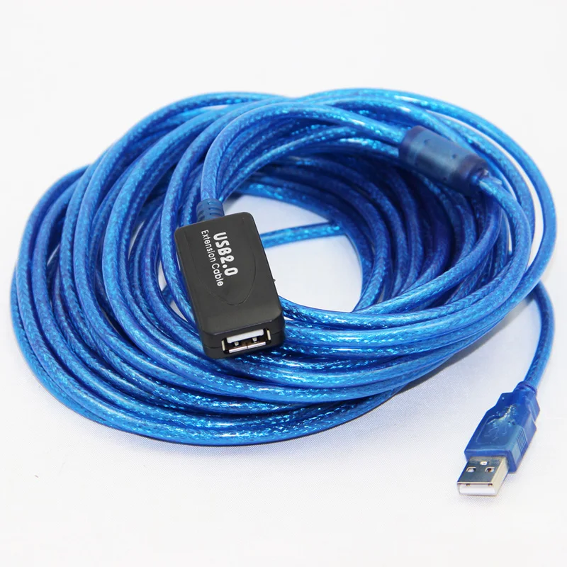 Bochara USB 2,0 кабель-удлинитель USB 2,0 Тип A папа-мама двойное экранирование(фольга+ Плетеный) активный усилитель чипы 5 м 10 м