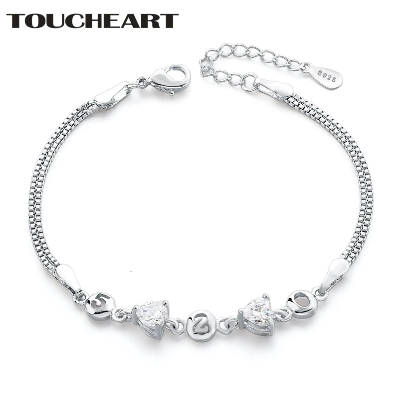 

TOUCHEART Trending S925 Silver Triangle Bracelets&Bangles For Women Snaps Long Bracelet Jewelry Wedding Bracelet Femme SBR190137