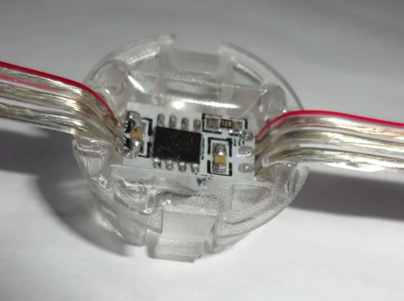 50 шт. модуль пикселей WS2811 5050 SMD 5 в пост. Тока 20 мм класс IP68 прозрачный провод с len|wire