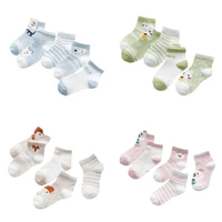 5pairslot girls baby socks newborn cotton boys striped cartoon infant socks for girls summer style mesh baby socks set