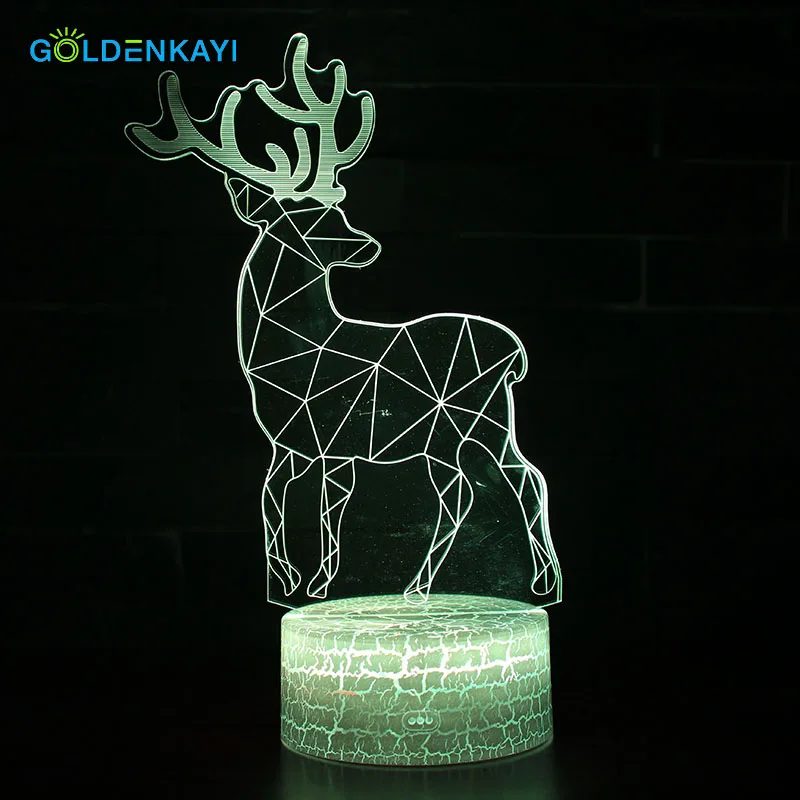 GOLDENKAYI 3D LED Оригинальное ночное освещение атмосфера визуальная лампа сенсорный