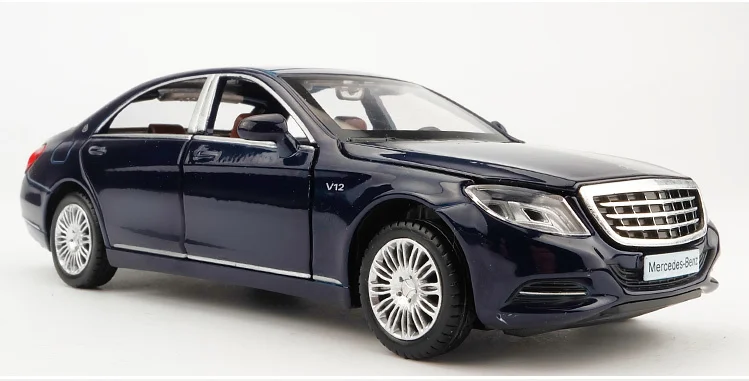 1:32 Maybach S600 литье обратно в металлическая модель автомобиля игрушка высокого моделирования звук и свет 6 двери автомобиля игрушка детский подарок
