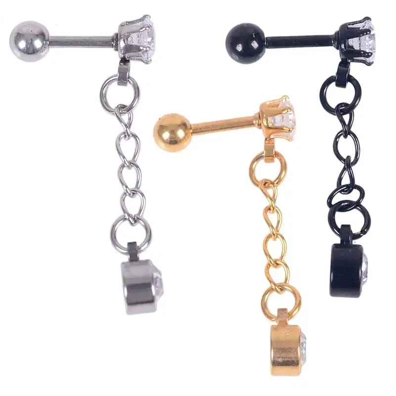 1 шт. панк крутые хрустальные циркониевые затычки для хряща Козелок Уха