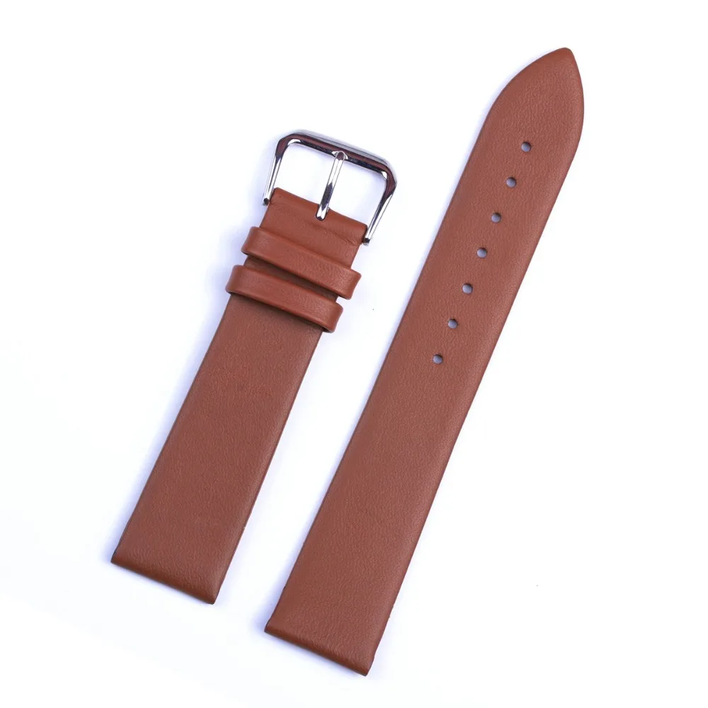 Ремешок для часов из натуральной кожи ультратонкий Гладкий 12 мм 14 16 18 20 22 мм|watch band