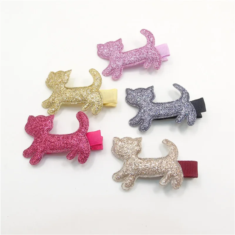 15 шт./лот котенок зажим для волос блестящий золотой кошачий войлок заколка