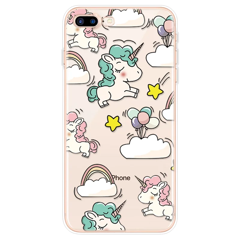 Милый чехол с рисунком единорога для iPhone 8 Plus 7 6 6S Plus 5 5S SE мультяшный чехол для iPhone 11 Pro XS Max X XR Мягкий силиконовый чехол