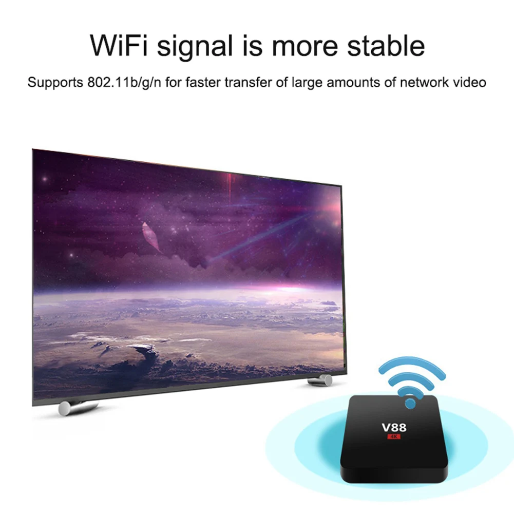 Приставка Смарт ТВ Quad Core WiFi 1 ГБ 8 HD 4K телеприставка медиаплеер для Android 6
