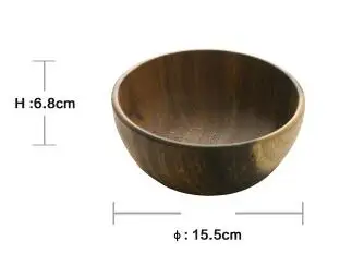 diameter 15cm Миски для салатников из цельного дерева, миски для риса из натурального дерева, миски для еды из акации, миски без краски - Цвет: diameter 15cm
