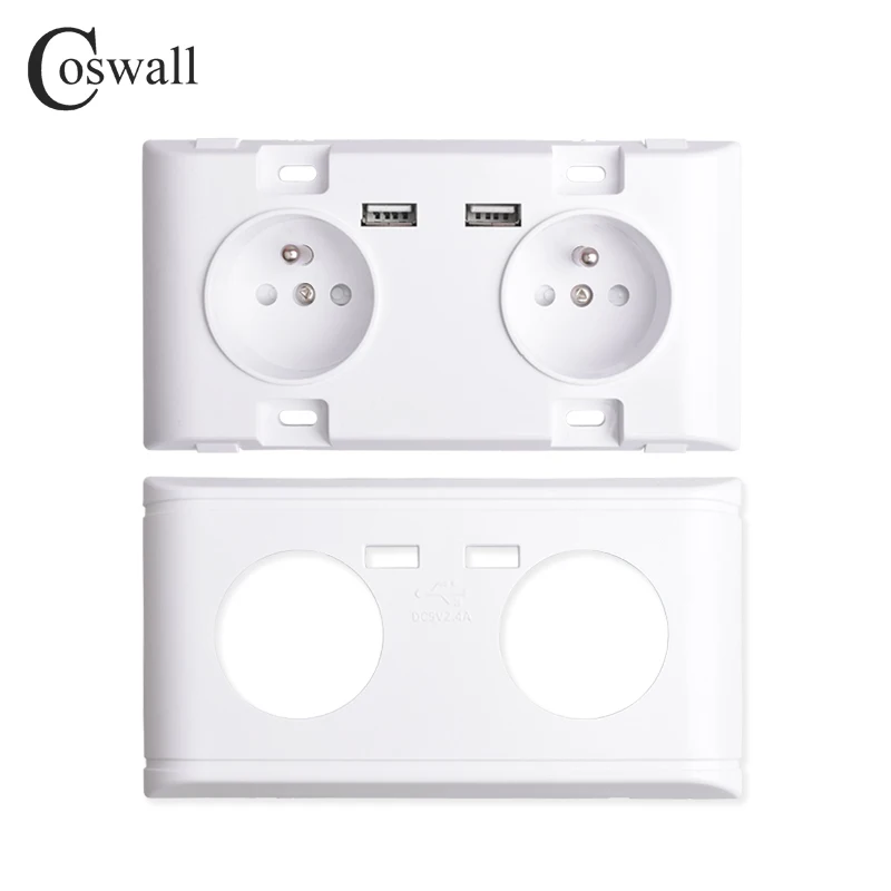 Розетка Coswall с двумя USB портами для зарядки 5 В 2 4 А 16 А|Электрические розетки| |