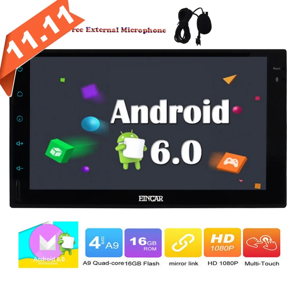 Задняя камера в комплекте! Android 6 0 7 &quotдюймовый 2 Din Автомобильный без dvd видео