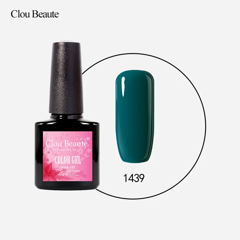 Clou Beaute, 10 мл, замачиваемый Гель-лак для ногтей, горячая Распродажа, телесные цвета, зеленый, розовый, красный лак для ногтей, Гель-лак для ногтей, долговечный дизайн ногтей - Цвет: 1439
