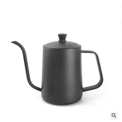 600ml Нержавеющая сталь Монтажный кронштейн ручной удар заварник для чая кофе горшки с крышкой капельного Гусенек носик длинный рот Кофе чайник-600 мл - Цвет: 600ml