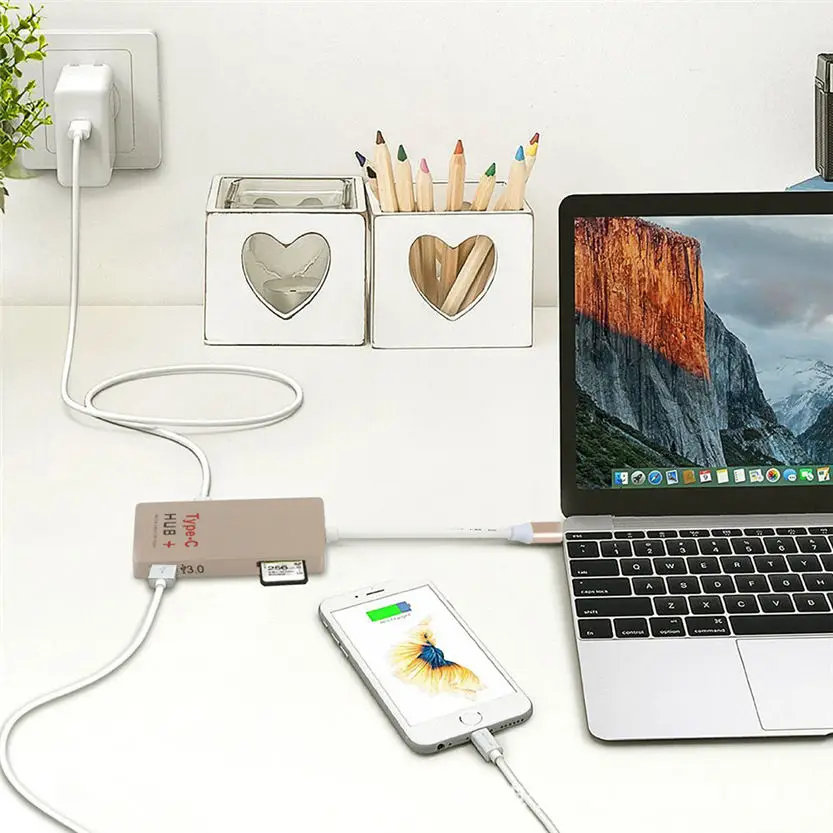 Многофункциональный 6-портовый Usb 3. 0 type-c концентратор устройство для чтения