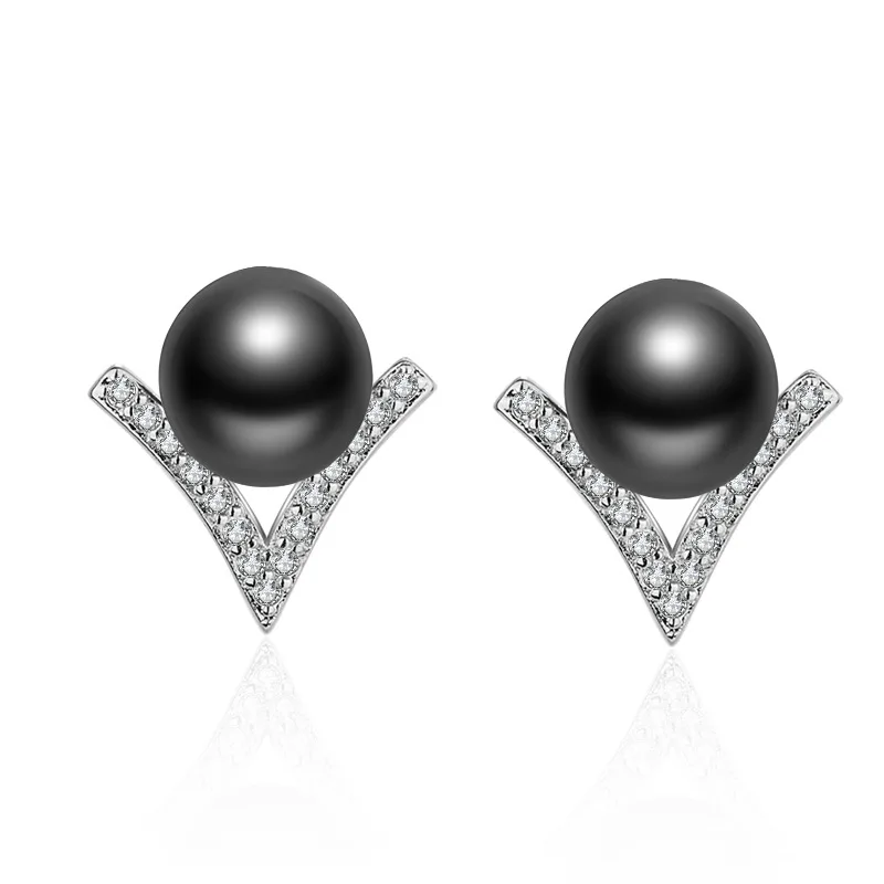 Женские серьги гвоздики из серебра 925 пробы с жемчугом|earrings fashion|earrings wholesalefashion