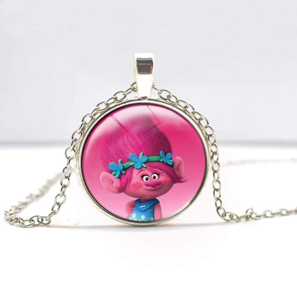 Металлическая подвеска в виде троллей из фильма ожерелье с цепочкой Серебряное