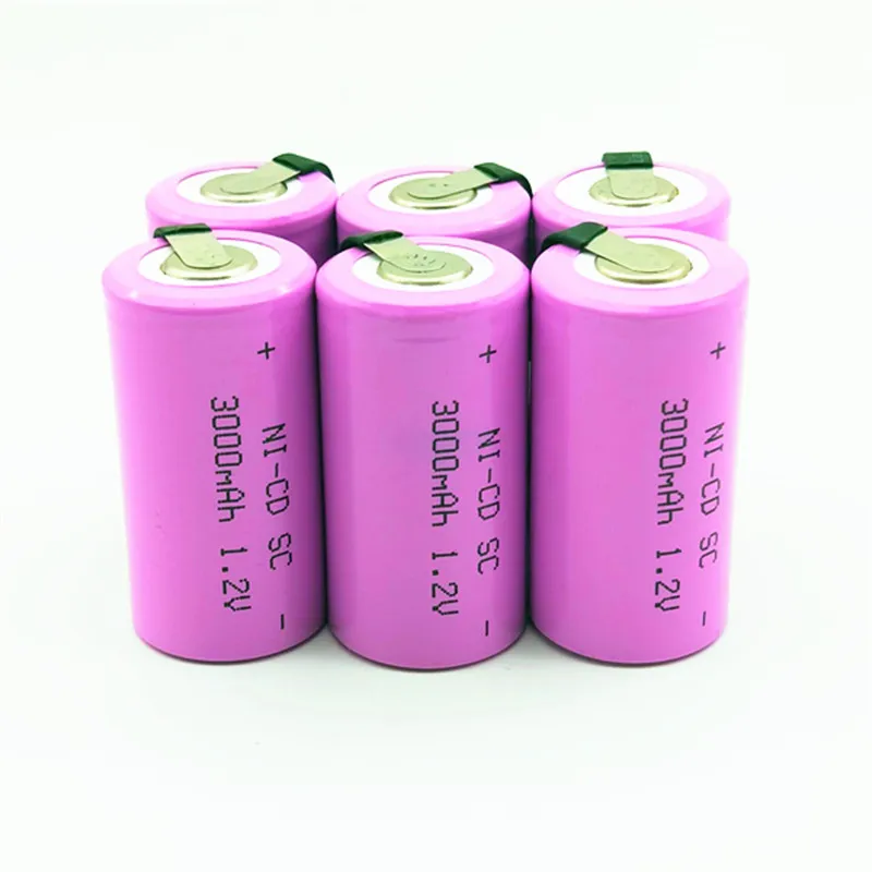 Бесплатная доставка 24 шт./лот Sub C SC 1 2 V 3000mAh Ni Cd аккумуляторные батареи розового