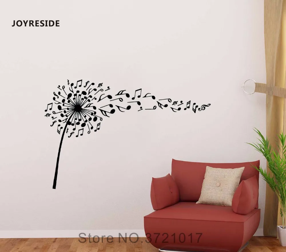 

JOYRESIDE Music Dandelion Wall Notes Decal Vinyl Sticker Home Teen Living Room Bedroom Decor Interior Art Design Decoration A120