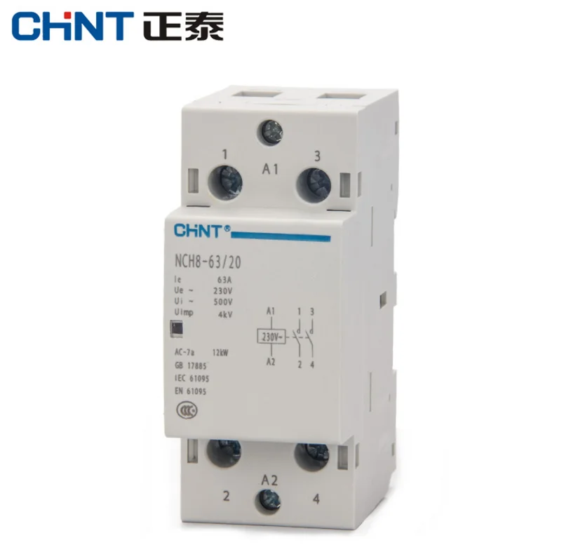 CHNT CHINT NCH8 63 модульный бытовой контактор переменного тока 220В 230В AC 50/60 A 1NO 1NC 2NO