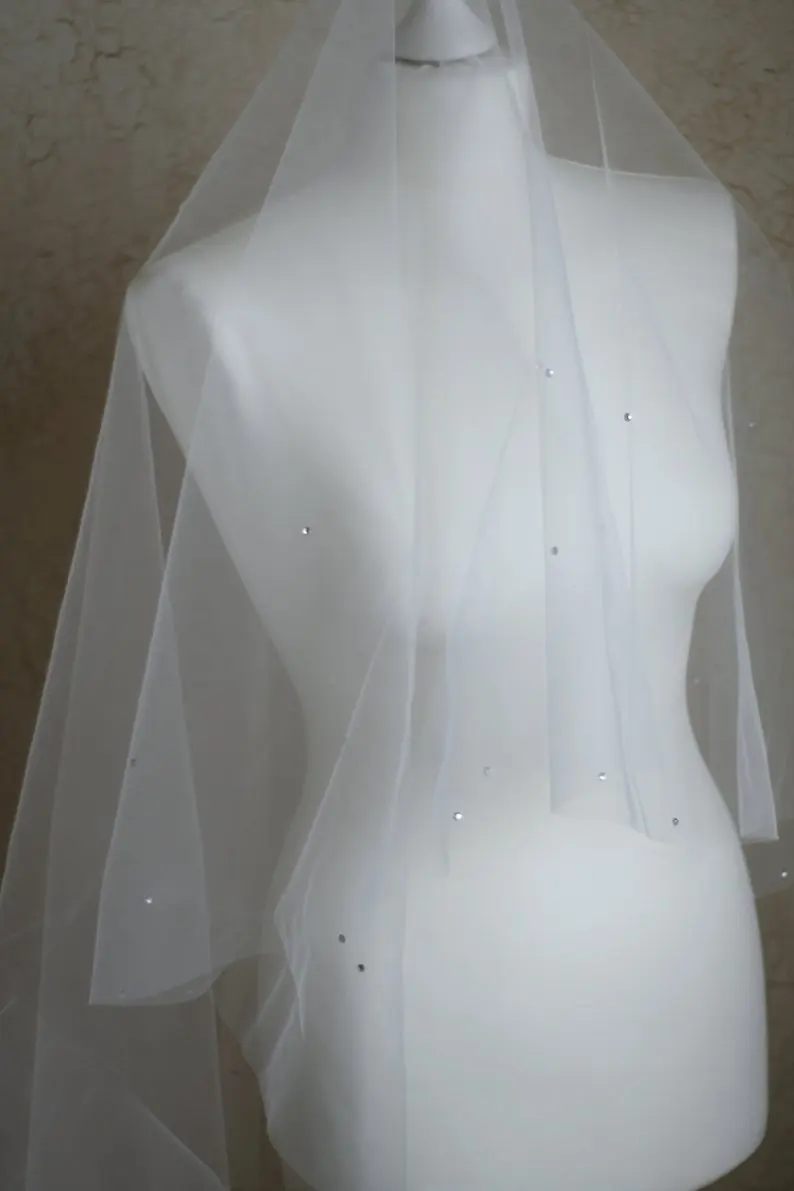 

Crystal Beaded veil Wedding veil Fingertip Crystal Bridal veil Wedding accessories Bridal accessories