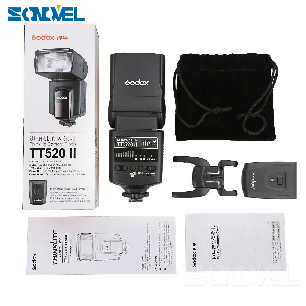 GODOX TT520II GN33 Speedlite+ Беспроводной передатчик для Nikon D7500 D7200 D7100 D5600 D5500 D5300 D3400 D3300 D810a флэш-памяти