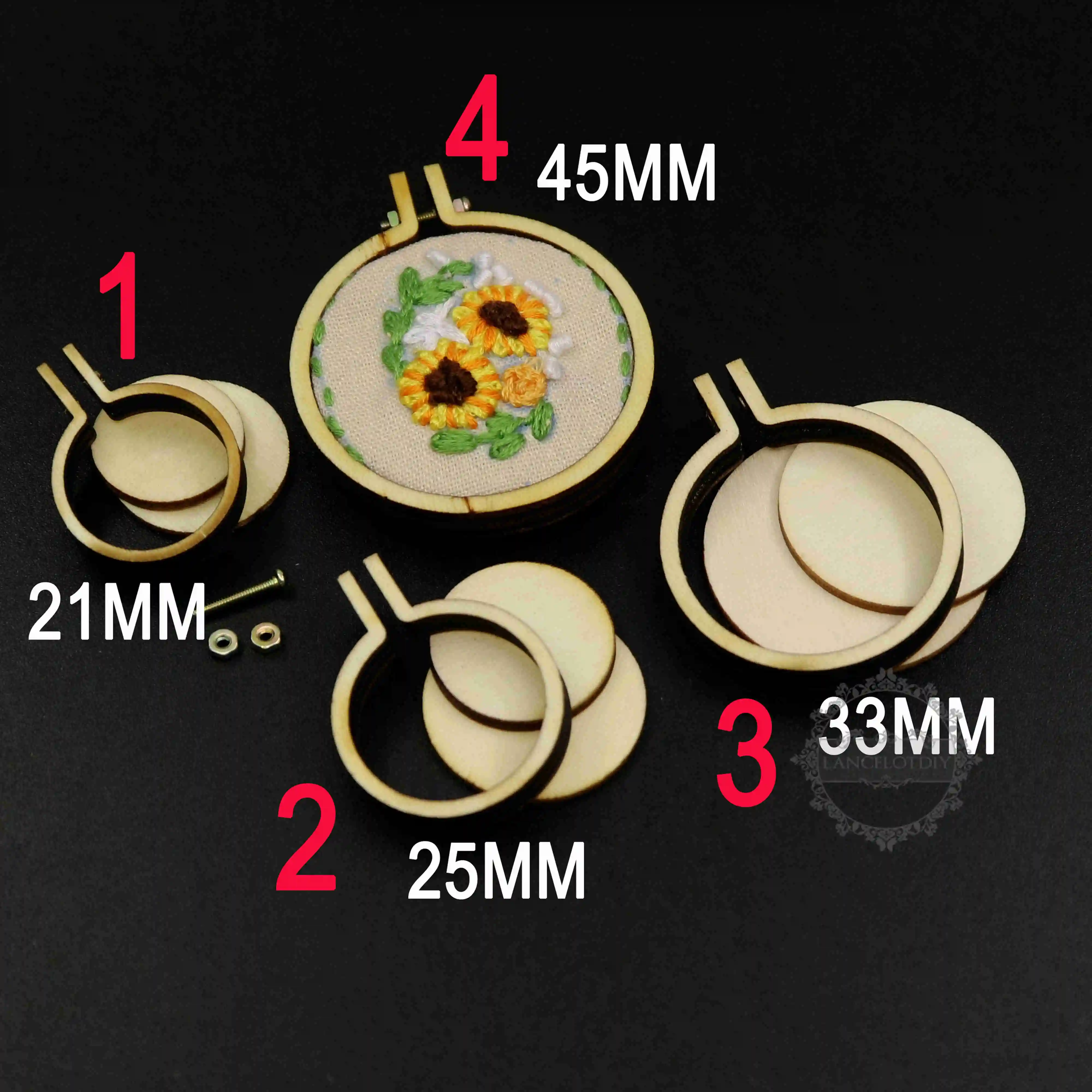 Round Oval Rectangle Wood Embroidery Hoop Frame Kit Needle Work Cross Stitching Pendant Charm 1800399 | Украшения и аксессуары