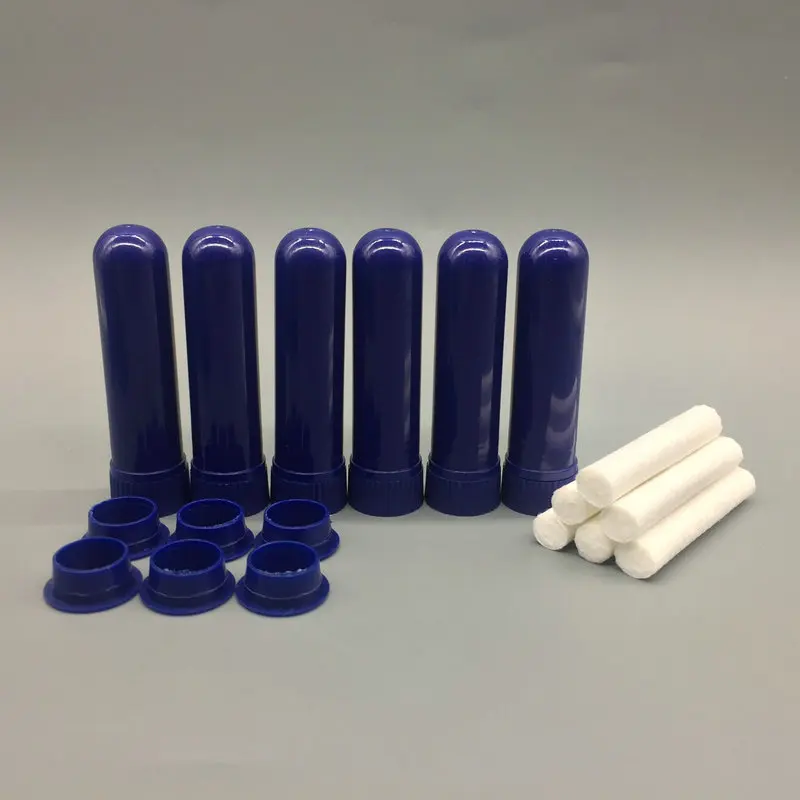 dark blue 50 компл./лот оптом пустые ингаляторы пустые Ароматические ингаляторы, пластиковые бутылки носовые ингаляторы палочки(высококачественные ватные тампоны 51 мм - Цвет: dark blue