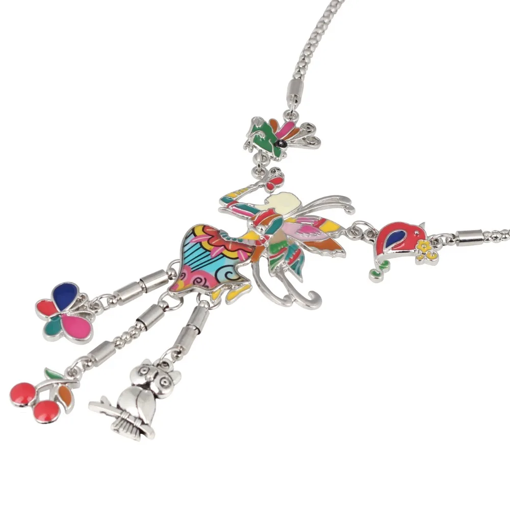 Ожерелье-чокер женское из эмалированного сплава с фруктами и животными |