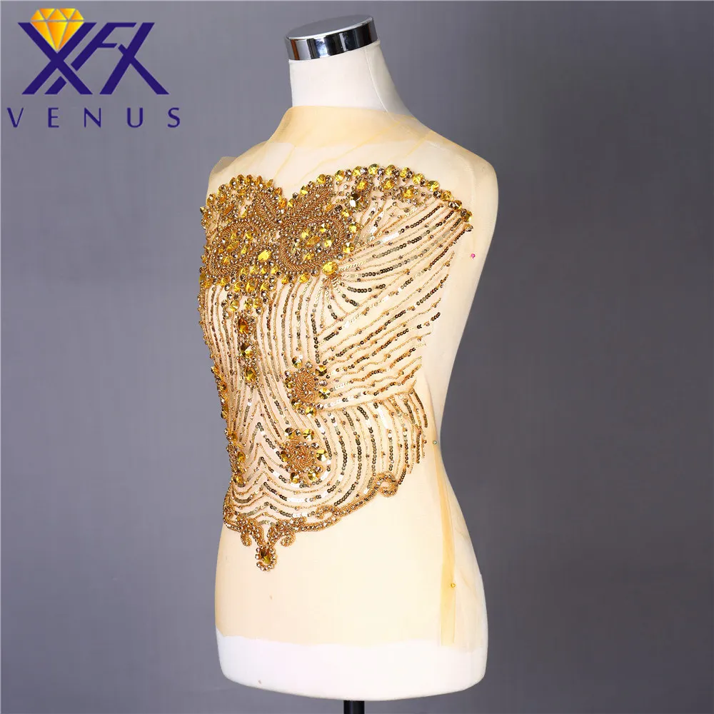 XFX VENUS Pretty камень для пришивания beads большой размер с бисером участки разразы лиф