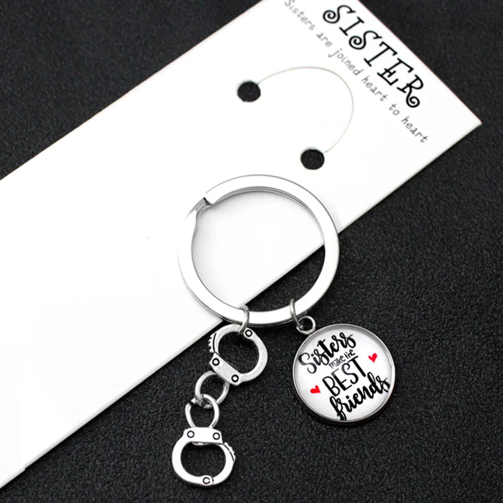Сестры сделать лучших друзей брелок наручники компас сердце брелки для ключей в