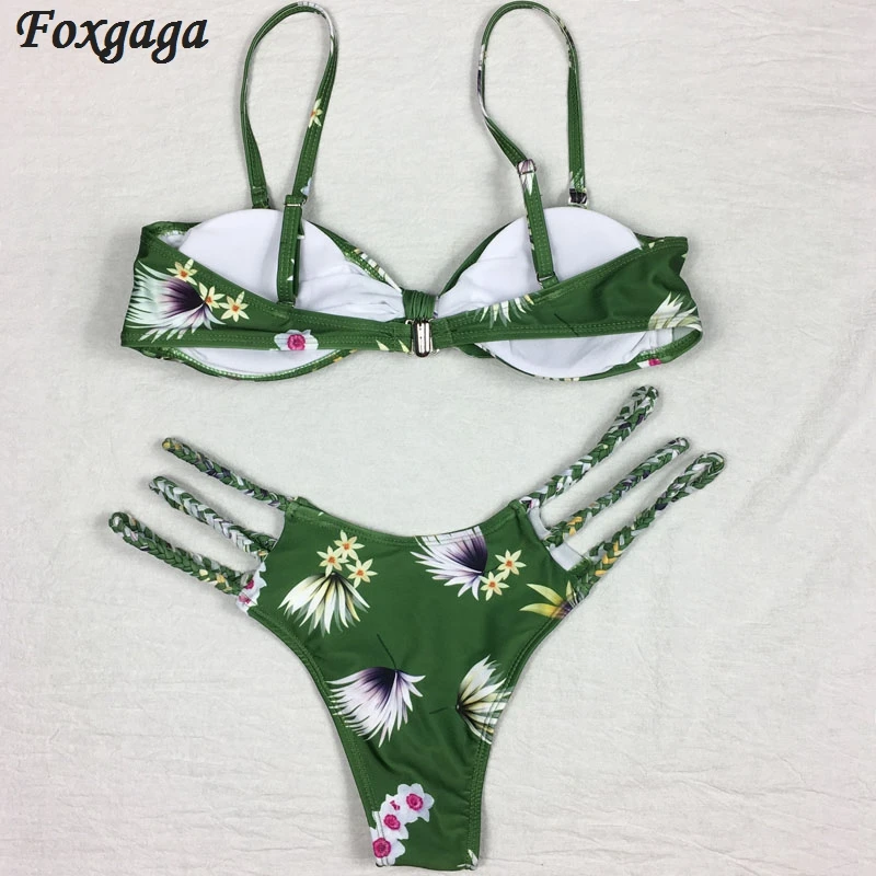 2017 пикантные цветочные бикини для женщин купальник с низкой посадкой купальники