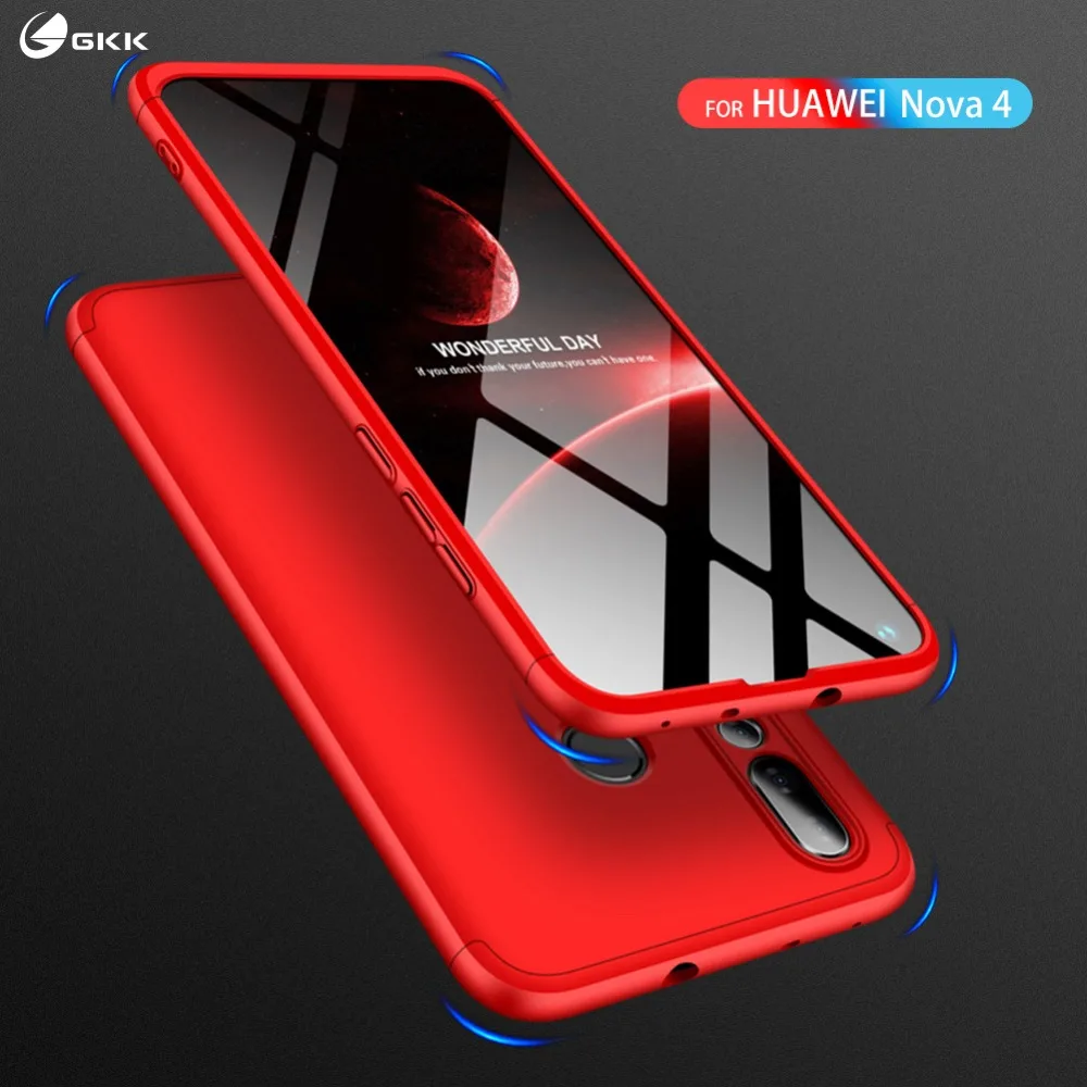 

GKK Original Case for Huawei Nova 4 Case Armor 360 All-inclusive 3 in 1 Hard PC Matte Back Cover for Huawei Nova 3 Fundas coque