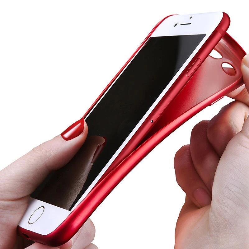 Ультра тонкий телефон чехлы для Apple iPhone 7 Чехол Китай красный ТПУ мягкий чехол Plus 6