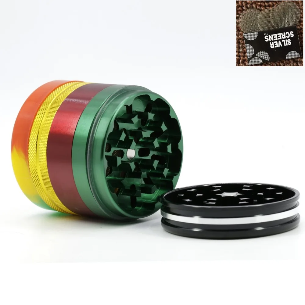 Hot 1Pcs 62x63 mm 5-layer color silicone cover smoking herbal grinder high quality grinding tobacco pipe fittings | Дом и сад