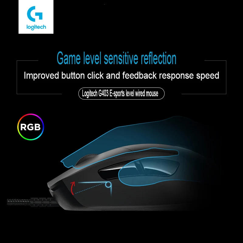 Оригинальная игровая мышь Logitech G403 Проводная Механическая RGB для киберспорта