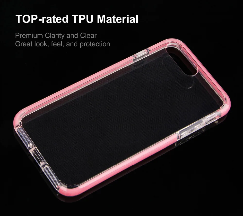 Чехол для Iphone 7 Plus 8 эргономичный тонкий полностью защитный прозрачный ТПУ + TPE