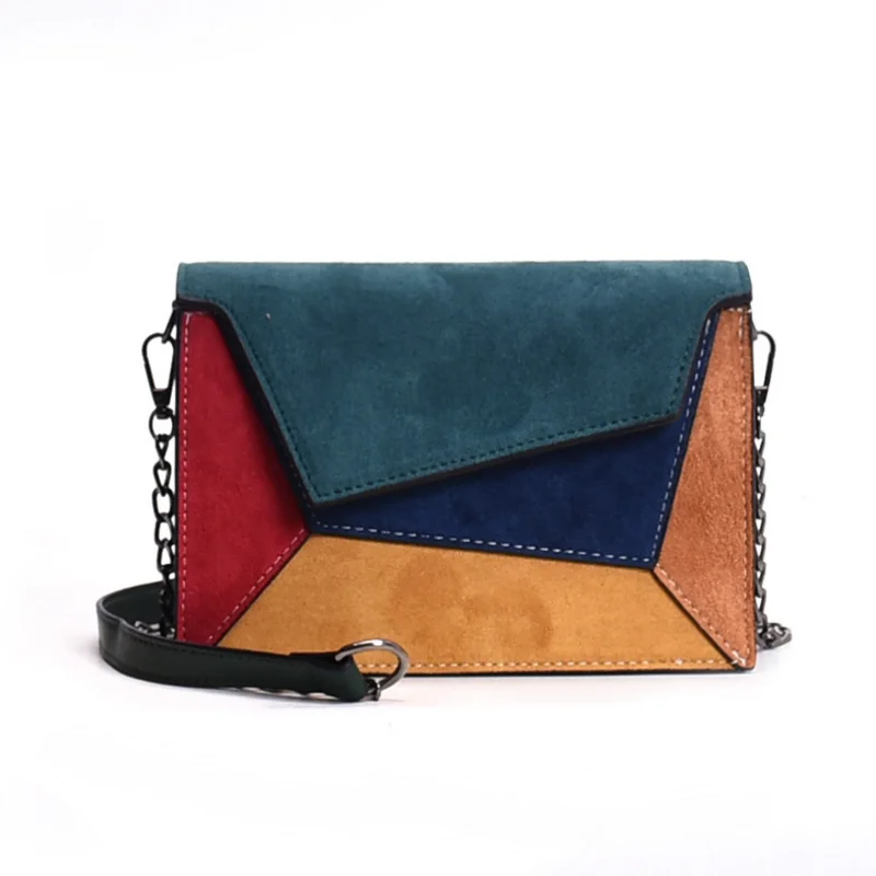 Осенне-зимняя новая сумка через плечо с эффектом потертости модная Лоскутная